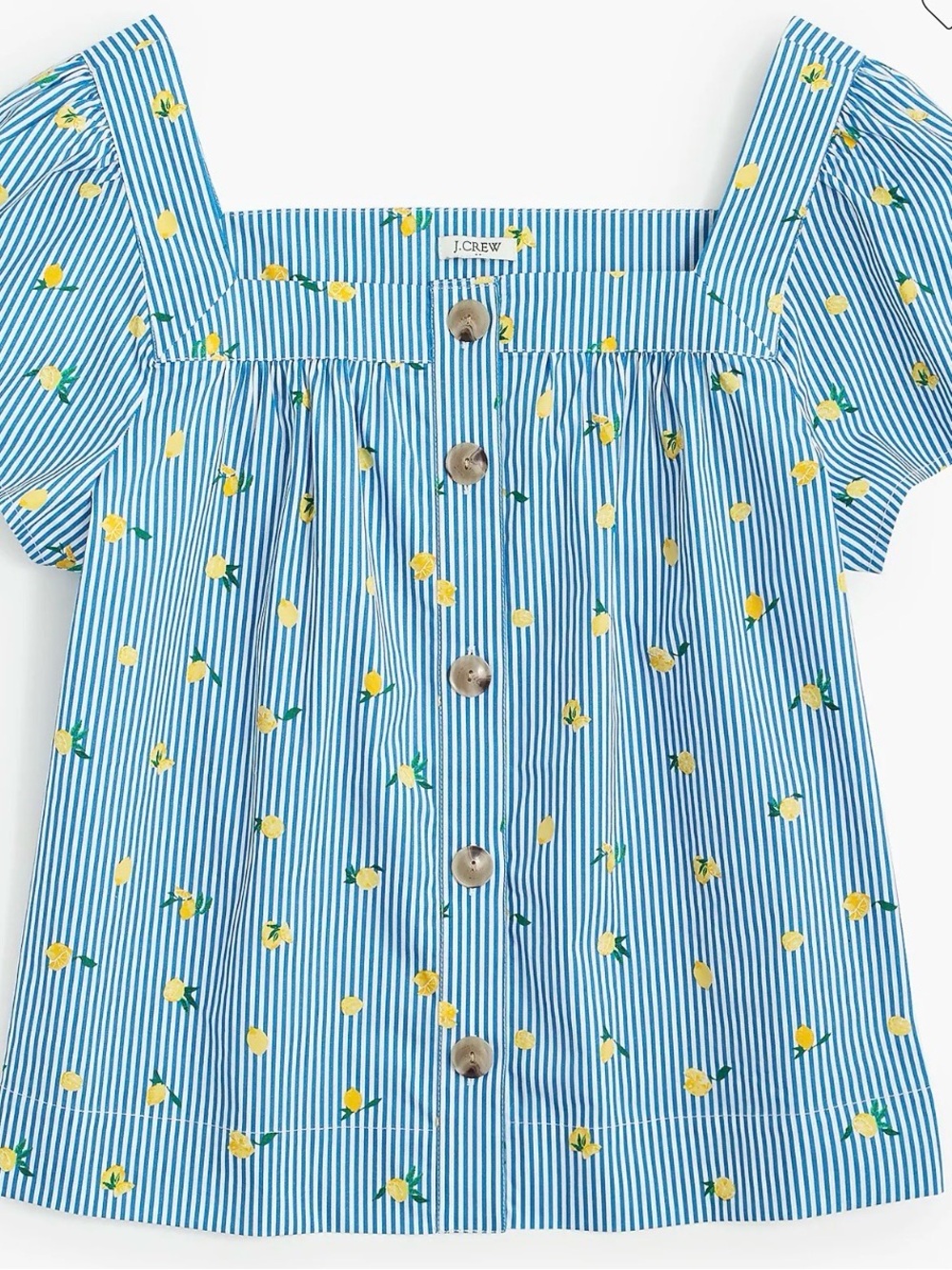 J crew factory lemon button down striped top